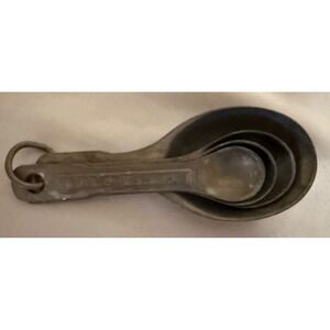 Measuring Spoons Vtg 1950s Aluminum Set 4 Kitchen‎ Cooking Mid Century